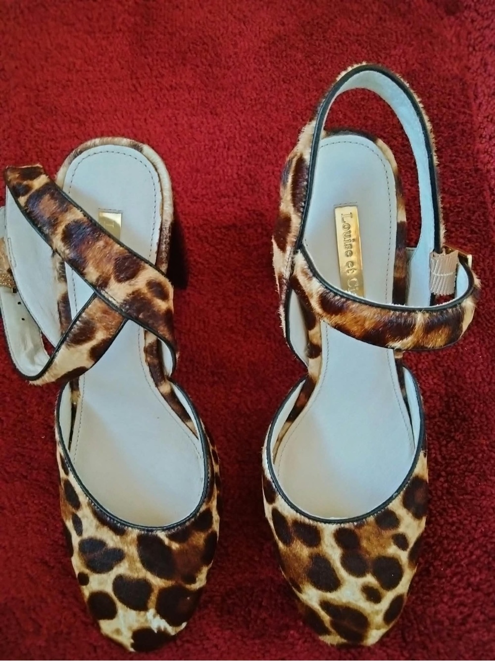 Louise et Cie Leopard Print Kids Slingback Sandals - Brown